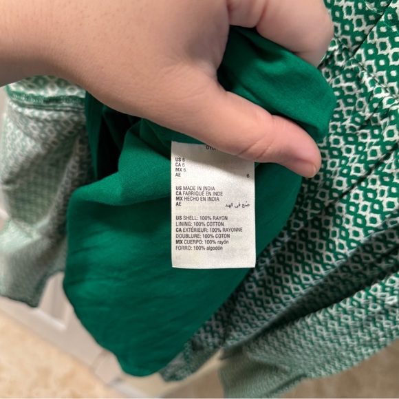 Bar III Green & White Printed Ruffled Tiered Mini Dress Size 6 - Picture 12 of 13